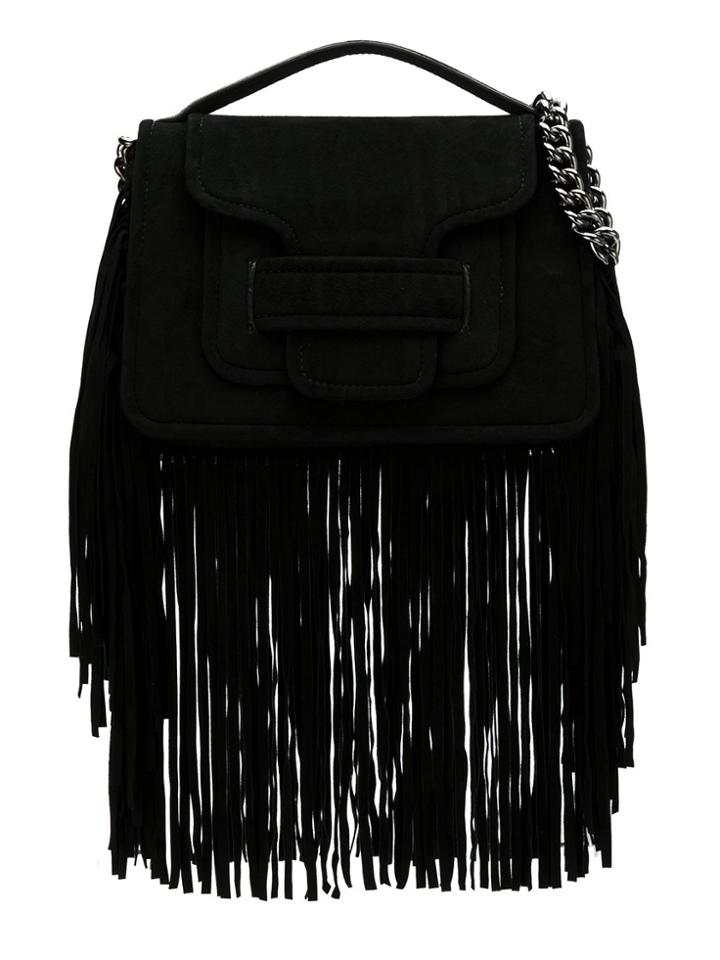 Andrea Bogosian Leather Fringe Bag - Black