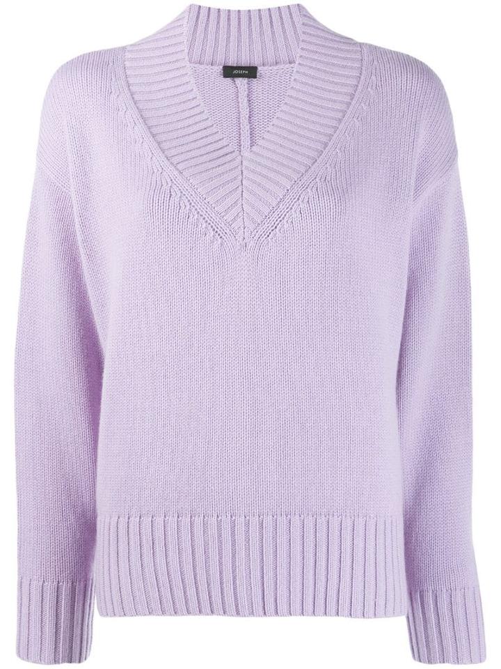 Joseph V-neck Knitted Sweater - Purple