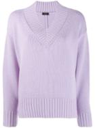 Joseph V-neck Knitted Sweater - Purple