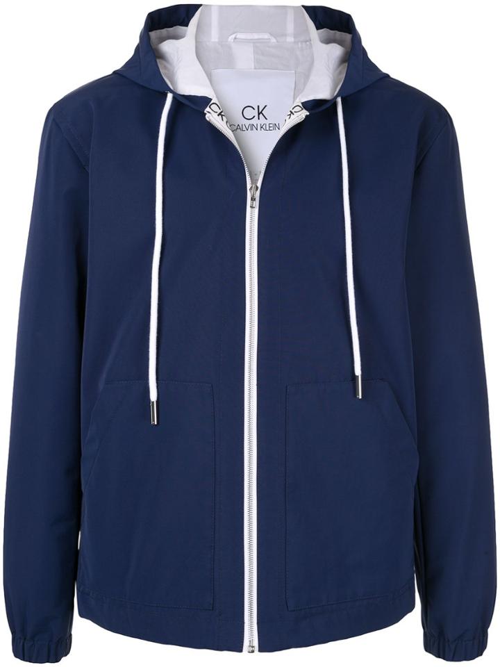 Ck Calvin Klein Contrast Detail Hooded Jacket - Blue