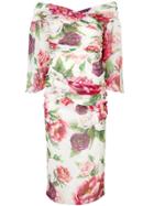 Dolce & Gabbana Fitted Floral Dress - White