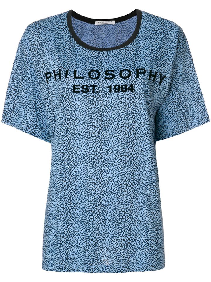 Philosophy Di Lorenzo Serafini Patterned Logo Print T-shirt - Blue