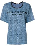 Philosophy Di Lorenzo Serafini Patterned Logo Print T-shirt - Blue