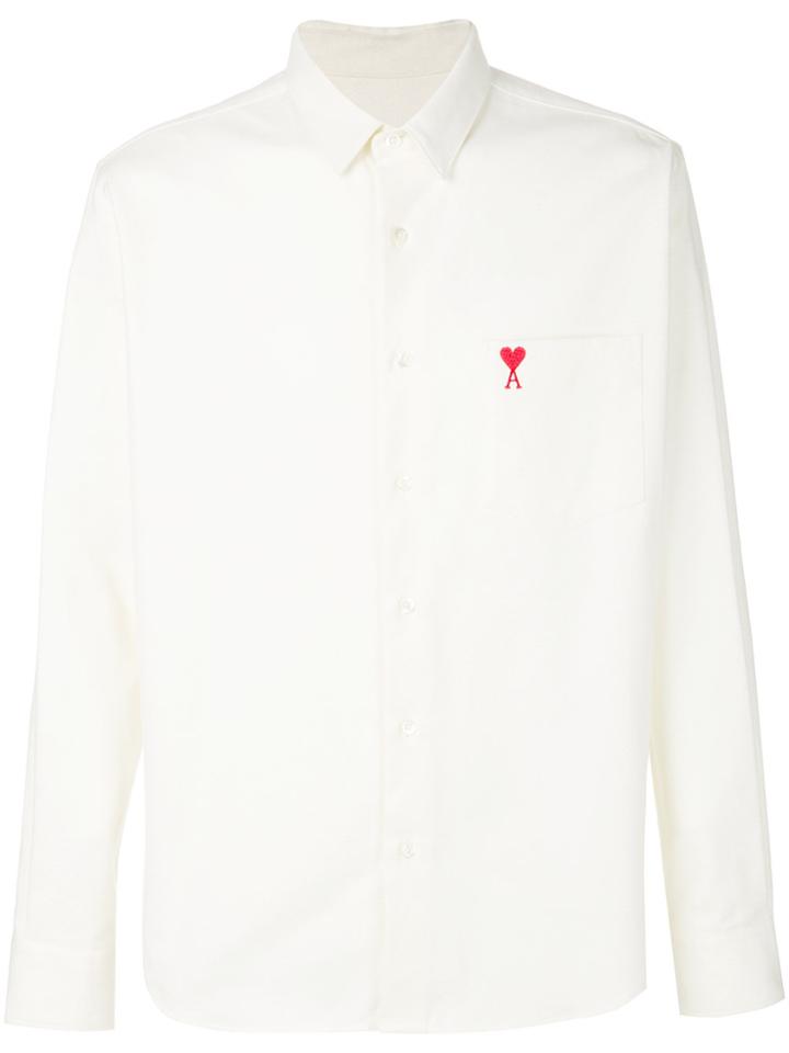 Ami Alexandre Mattiussi Classic Wide Fit Ami De Coeur Shirt - White