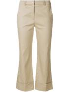 L'autre Chose Cropped Flared Trousers - Nude & Neutrals