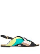 Emilio Pucci Scarf Detail Flat Sandals - Green