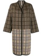 Antonio Marras Check Contrast Panel Coat - Gold