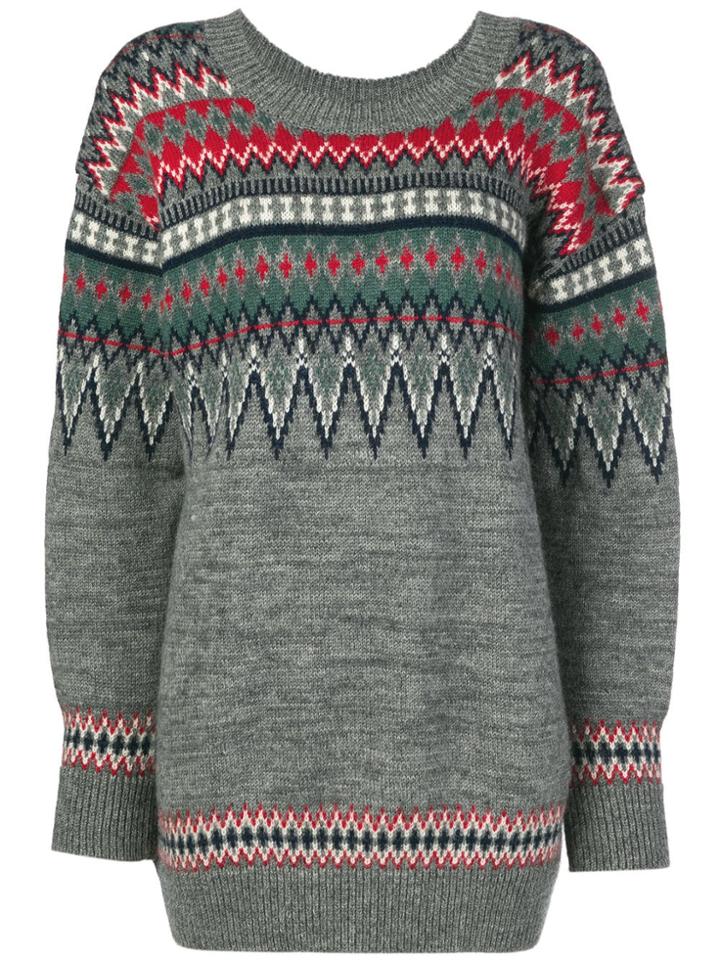 Junya Watanabe Geometric Print Jumper - Grey
