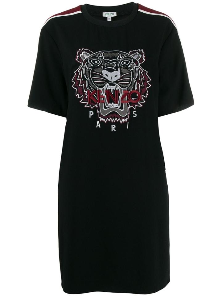 Kenzo Tiger Embroidered T-shirt Dress - Black