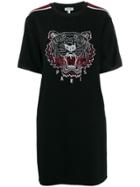 Kenzo Tiger Embroidered T-shirt Dress - Black