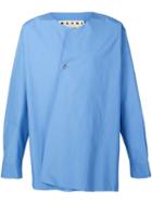 Marni Crossover Shirt, Men's, Size: 50, Blue, Cotton