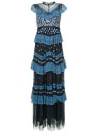 Needle & Thread Astra Embroidered Tulle Gown - Blue