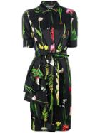 Moschino Floral And Foliage Print Shirt Dress - Black