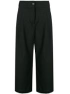Semicouture Wide Leg Cropped Trousers - Black