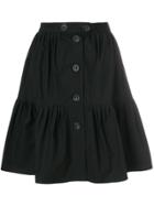 Red Valentino Button Front A-line Skirt - Black