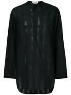 Saint Laurent Embroidered Repilé Collar Shirt - Black