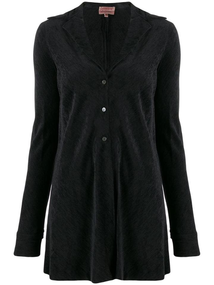 Romeo Gigli Pre-owned 1997 Textured Slim Jacket - Black