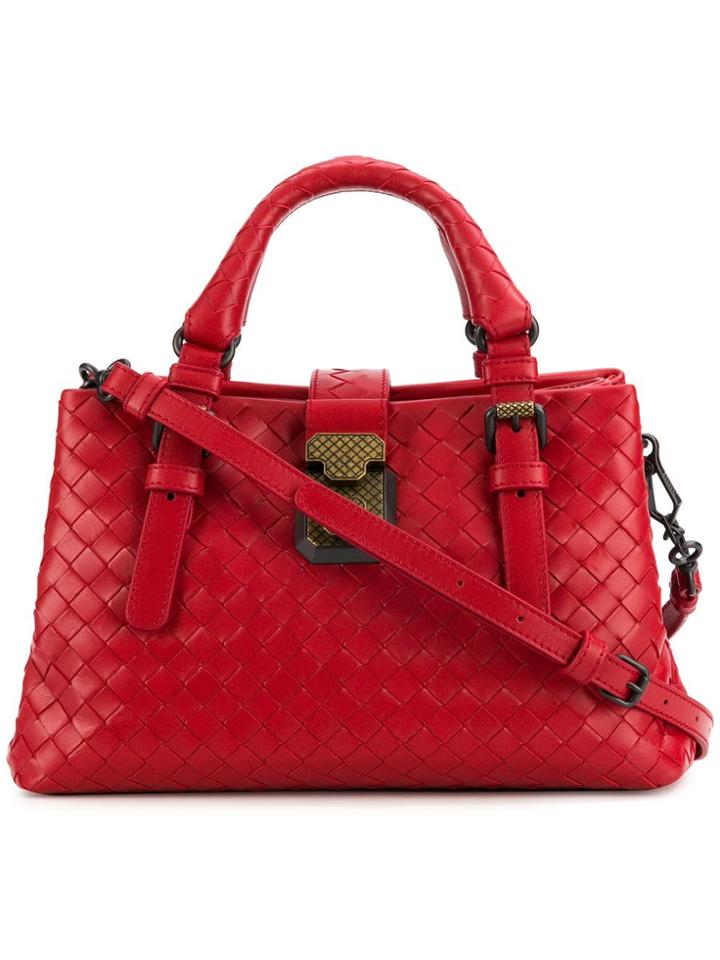 Bottega Veneta Mini Intrecciato Tote Bag - Red