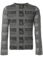 Comme Des Garçons Vintage No Future Our Future Sweater - Grey