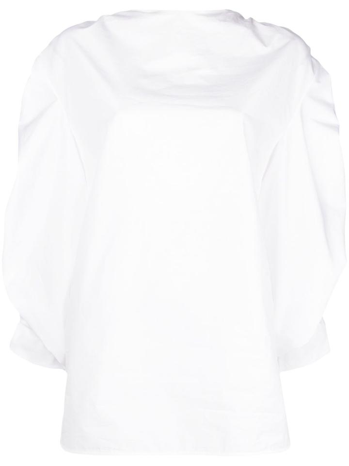 Jil Sander Poplin Ruffle Top - White