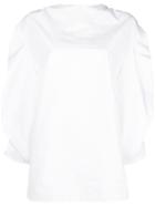 Jil Sander Poplin Ruffle Top - White