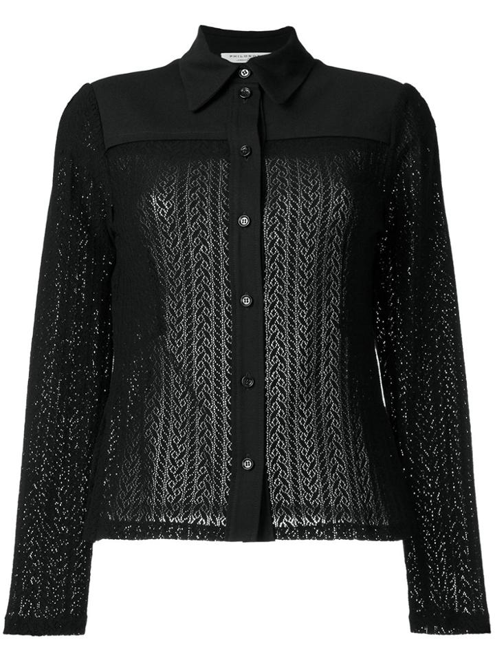 Philosophy Di Lorenzo Serafini Sheer Slim-fit Shirt - Black