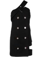 Anthony Vaccarello Button-embellished One Shoulder Dress