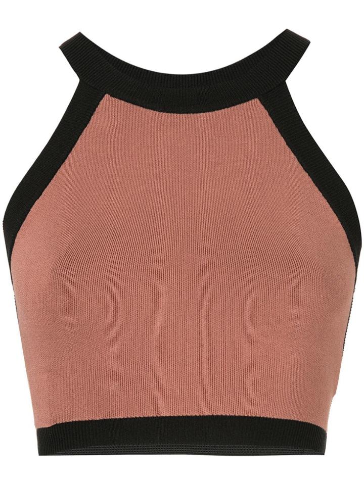 Nagnata Strap Back Crop Sports Top - Pink