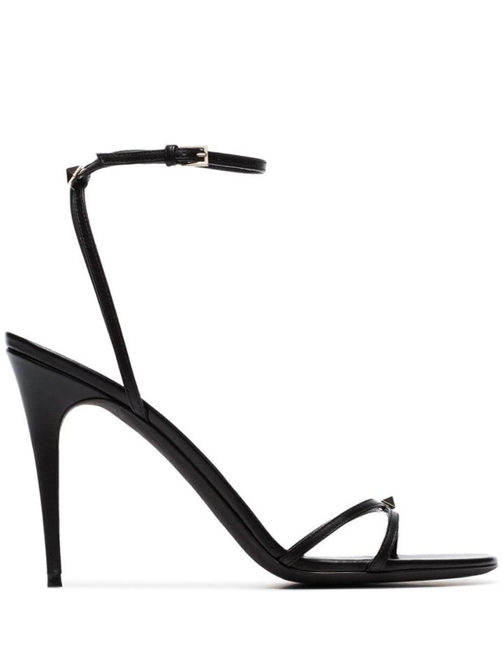 Valentino Black Garavani Nude 100 Stud Embellished Strappy Leather