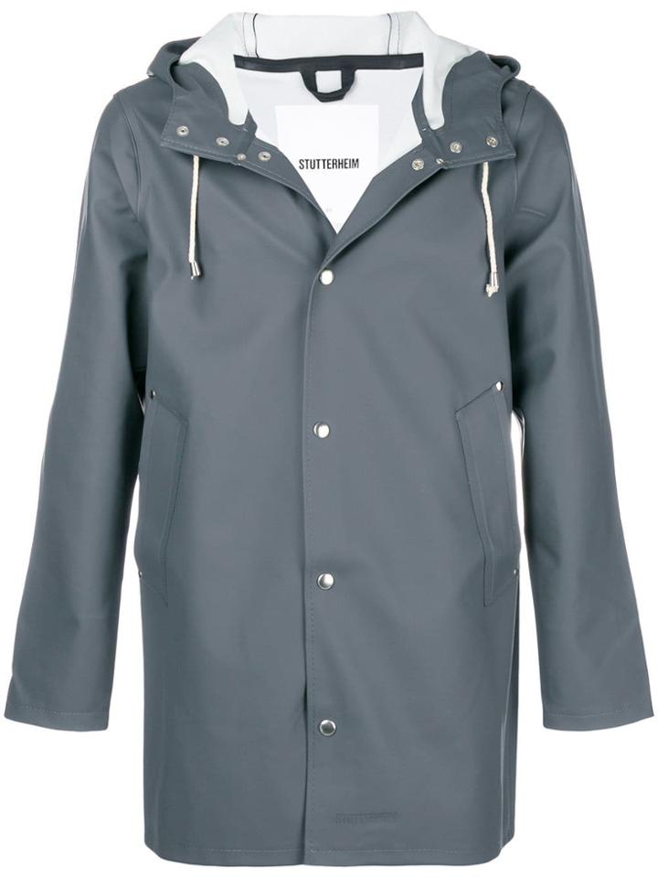 Stutterheim Stockholm Hooded Raincoat - Grey