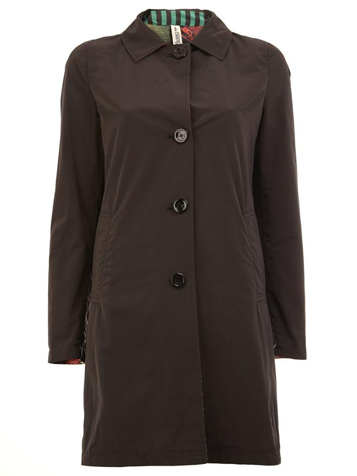 Herno Buttoned Coat, Women's, Size: 42, Black, Polyester/acetate/polyamide