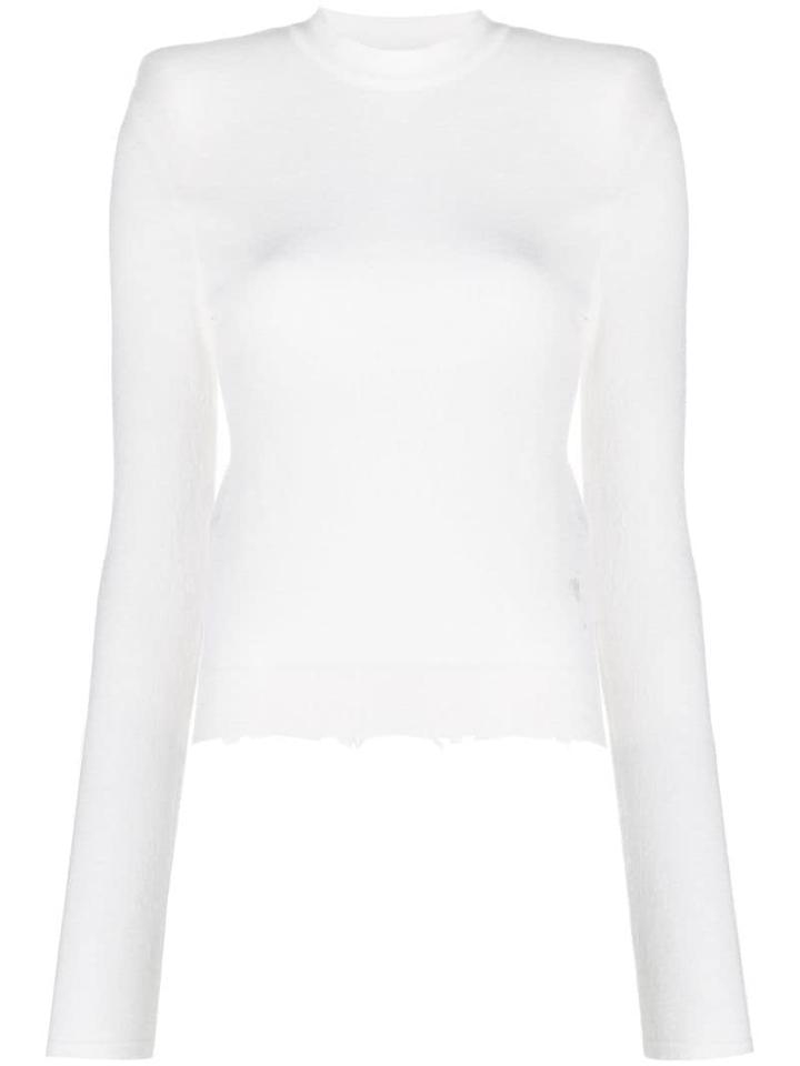 Unravel Project Distressed Cashmere Jumper - White