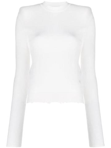 Unravel Project Distressed Cashmere Jumper - White