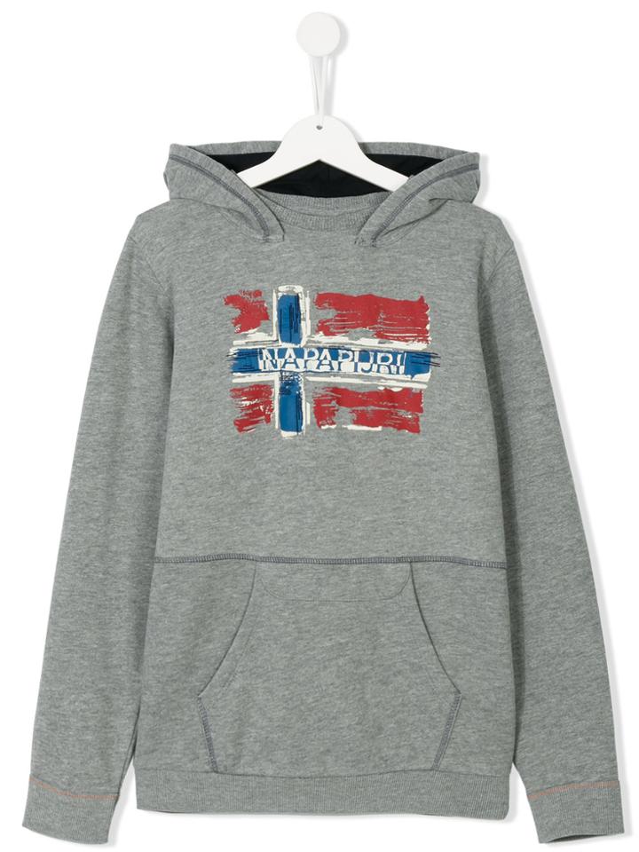 Napapjiri Kids Logo Hoodie - Grey
