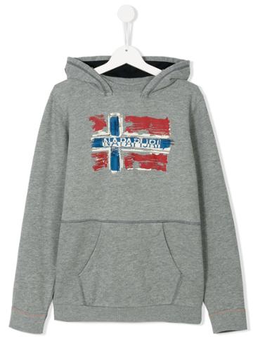 Napapjiri Kids Logo Hoodie - Grey