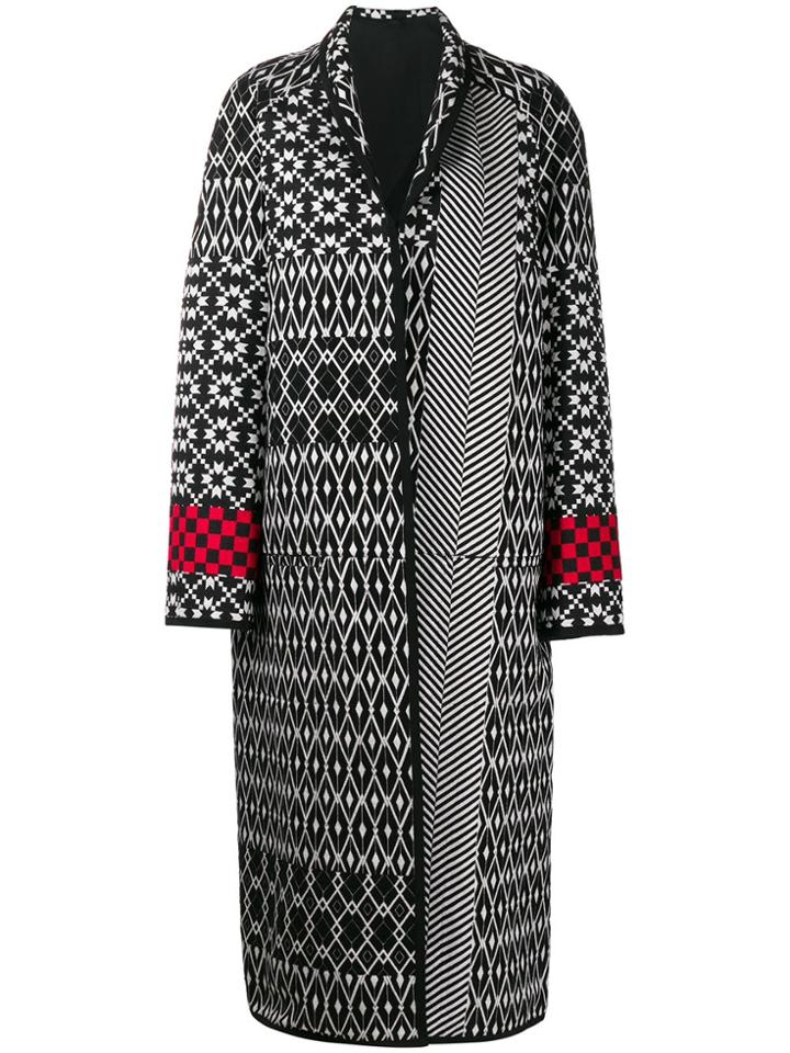 Haider Ackermann Oversized Geometric Coat - Black