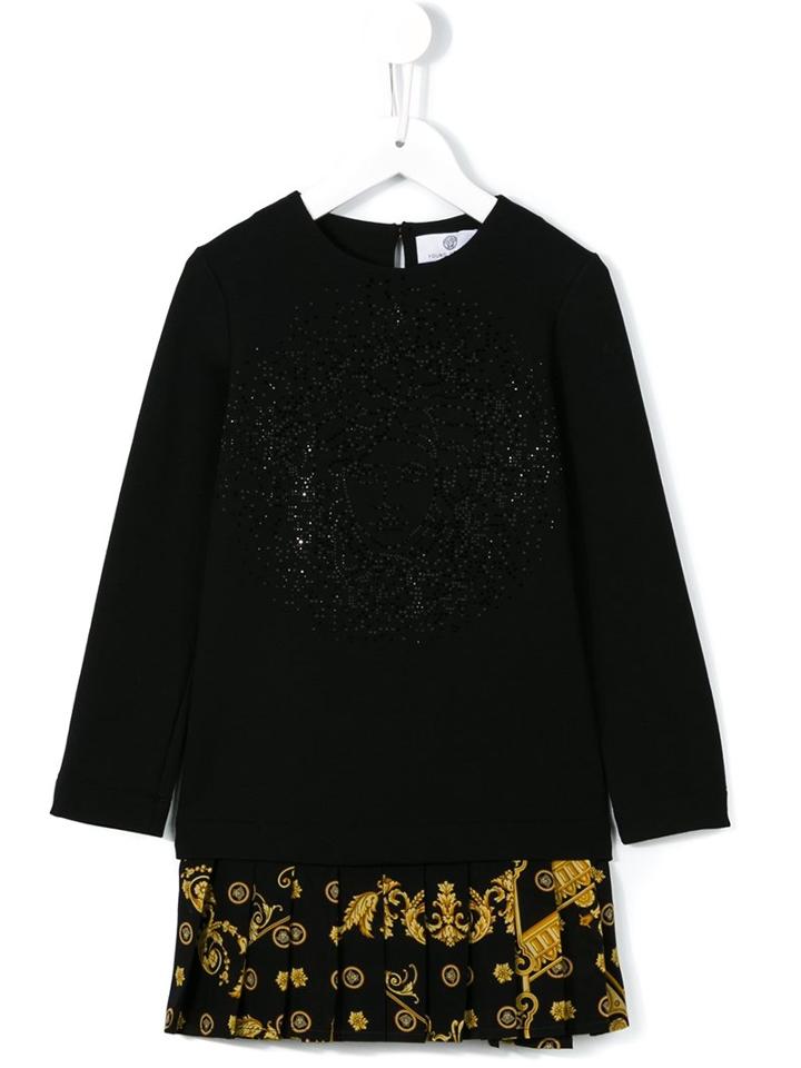 Young Versace Rhinestone Embellished Dress, Toddler Girl's, Size: 5 Yrs, Black