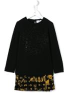 Young Versace Rhinestone Embellished Dress, Toddler Girl's, Size: 5 Yrs, Black