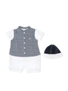 Armani Junior - Checked Shirt Shorties - Kids - Cotton - 9 Mth, Blue
