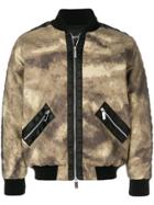 Blood Brother Camouflage Print Bomber Jacket - Brown
