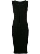 Issey Miyake Pleated Midi Dress - Black