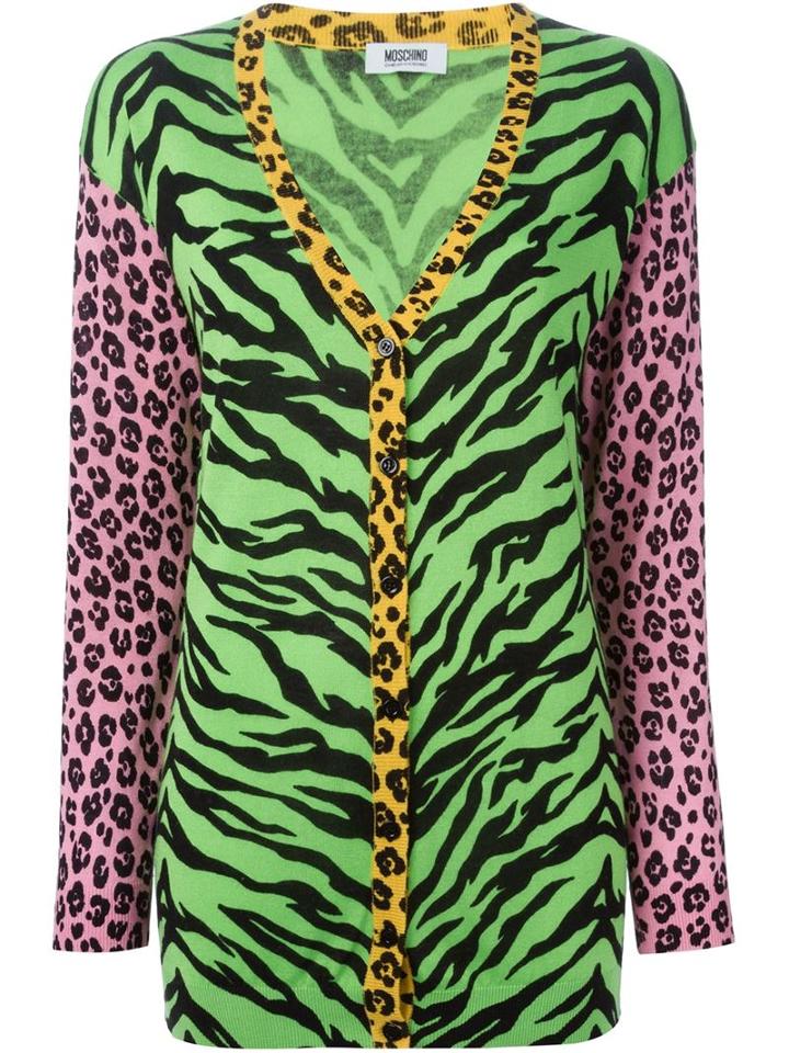 Moschino Cheap & Chic Mixed Animal Print Cardigan