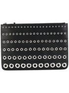 Givenchy - Eyelet Embossed Clutch - Women - Cotton/calf Leather/metal - One Size, Black, Cotton/calf Leather/metal