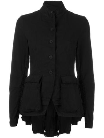Pal Offner Layered Buttoned Coat, Women's, Size: 3, Black, Cotton/spandex/elastane