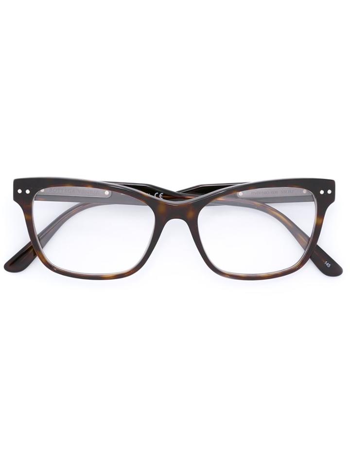 Bottega Veneta Eyewear Square Frame Glasses, Brown, Acetate/rubber