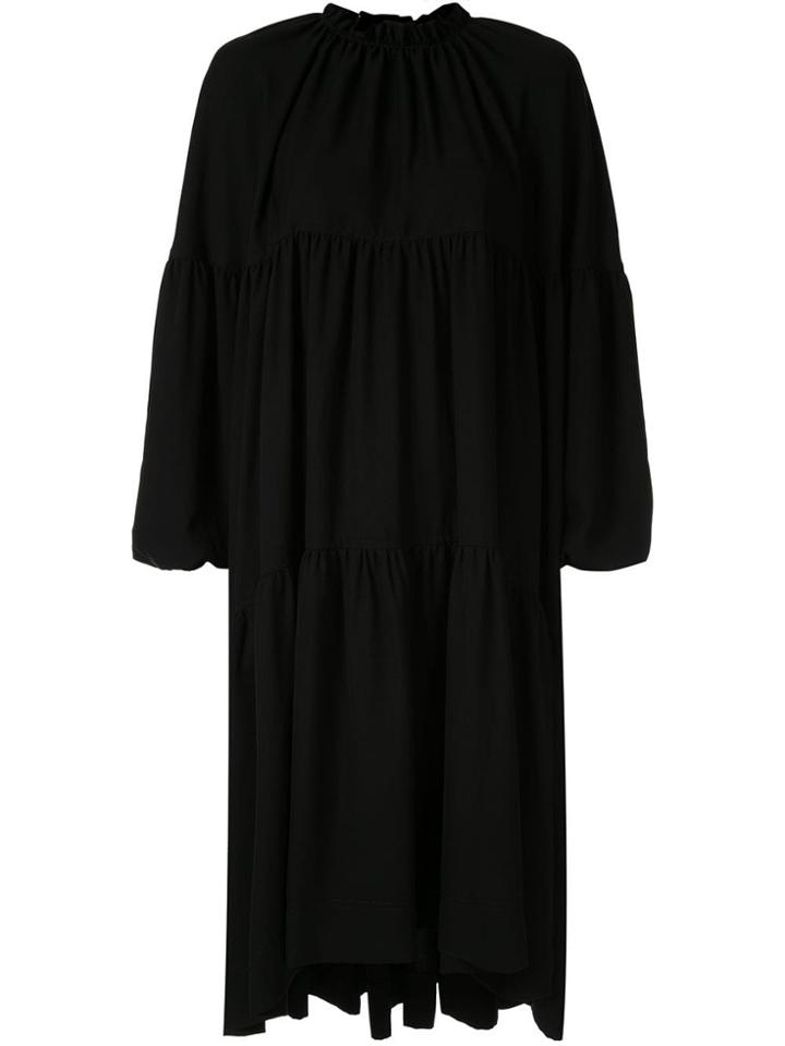 Irene Tiered Mantle Dress - Black