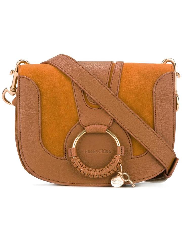 See By Chloé 'hana' Crossbody Bag, Women's, Brown, Goat Skin/cotton/calf Suede