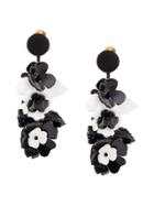 Oscar De La Renta Climbing Flower Earrings - Black