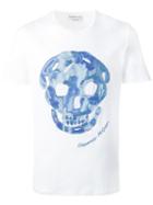 Alexander Mcqueen Skull Embroidered T-shirt, Men's, Size: Xs, White, Cotton/viscose