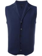 Lardini Button-up Waistcoat, Men's, Size: Large, Blue, Cotton